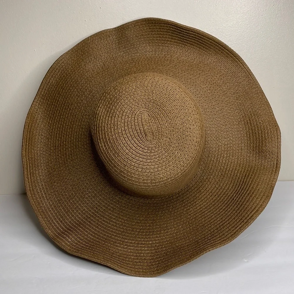 GOLDCOAST Sunwear Straw Sun Hat Brown Wide Brim Coastal Grandma Beach